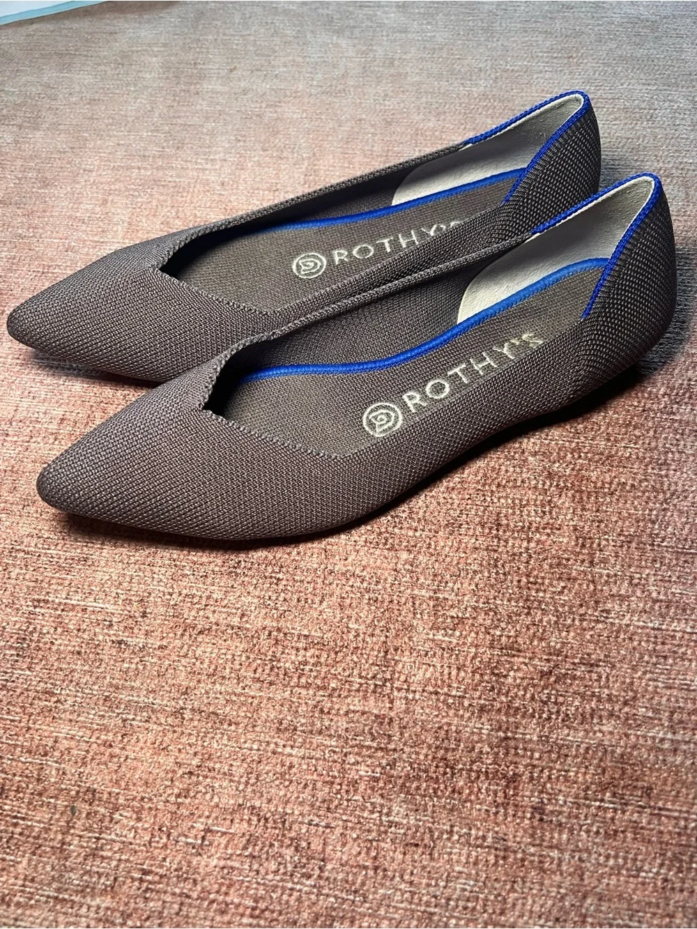 Rothy's The Point II Women’s Size 7 Pointed Knit Ballet Flat in Charcoal Gray